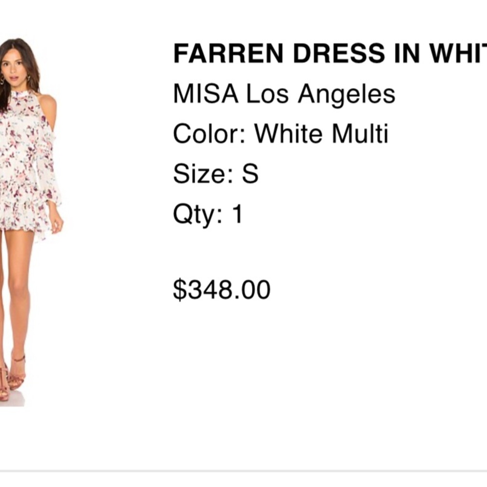 Misa Los Angeles White Floral Dress